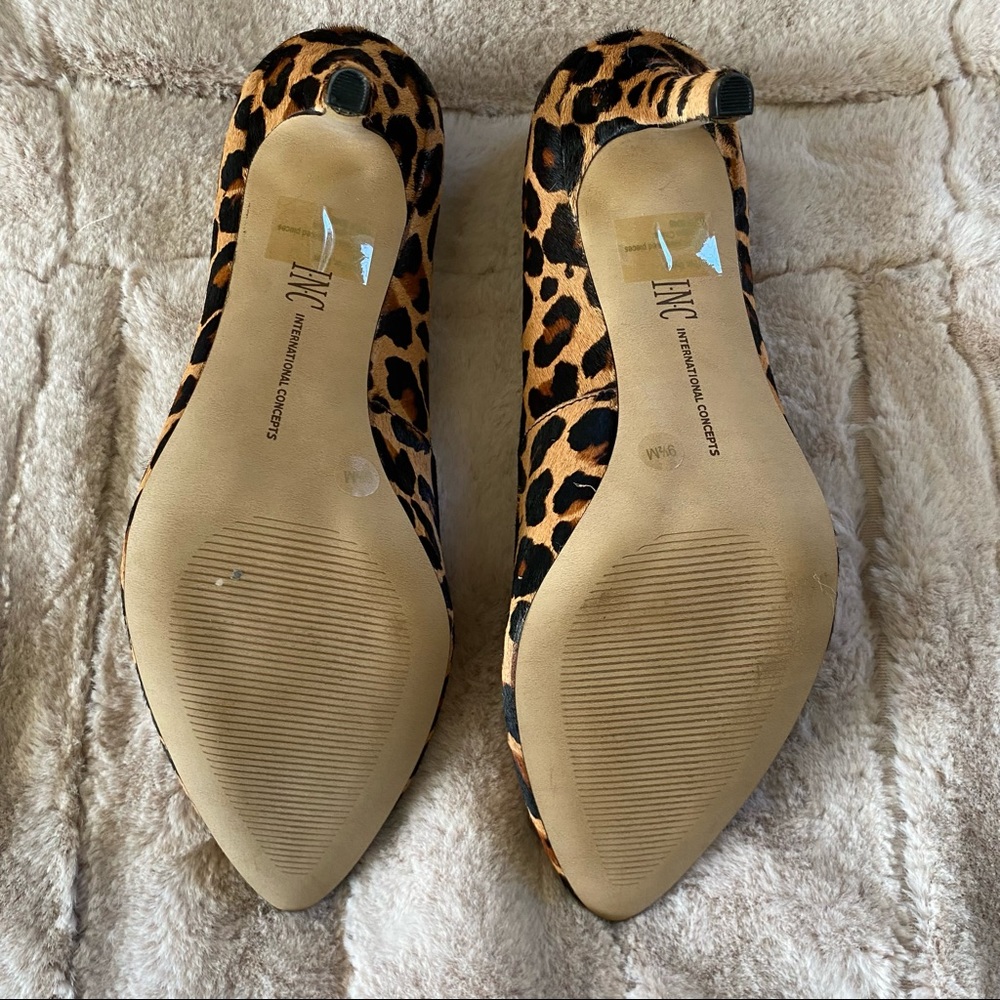 INC Calf Hair Leopard Stiletto Heels - Size 9 - Picture 4 of 8